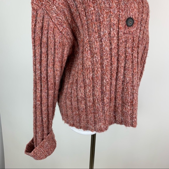ZARA Ribbed Button Collar Chunky Sweater Small - Picture 10 of 15